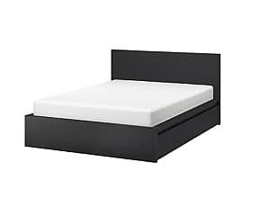 Кровать IKEA Malm black-brown Lonset 140×200 см (2 ящика для хранения)