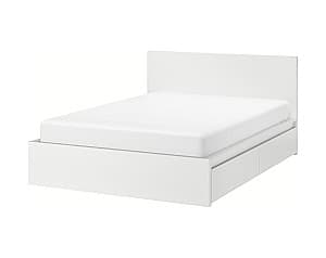 Pat IKEA Malm White 180x200 cm (2 cutii depozitare)
