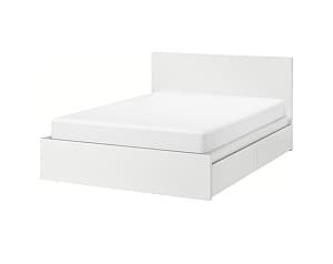 Pat IKEA Malm white140x200 cm (4 cutii depozitare)