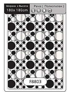 Занавески для ванной Frap F 8803(1.8x1.8m) Black/White