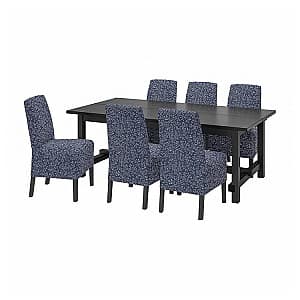 Набор стол и стулья IKEA Nordviken/Bergmung Ryrane albastru