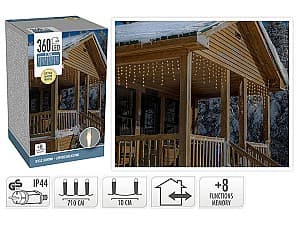 Рождественские огни Christmas Сосульки 360LED экстра теплый белый