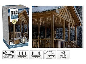 Рождественские огни Christmas Сосульки 180LED экстра теплый белый