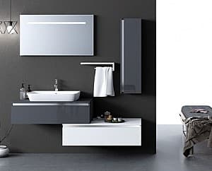 Комплект мебели для ванной Shower Baco Plus Белый/Металлик Антрацит