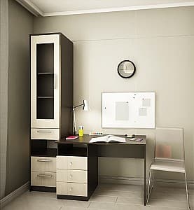 Офисный стол PS КС-110 (ящ.)+П-43(3) венге/шамони светлый