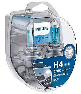 Lampă auto Philips WhiteVisionUltra P43t-38 +2 W5W (2 buc.) (12342WVUSM)
