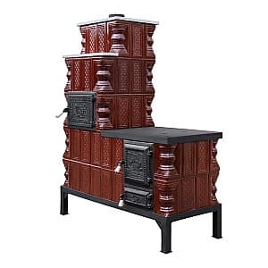 Мобильная печь Gospodarul Profesionist терракотовая мебель со средней конфоркой 5 рядов левая духовка (2023042)
