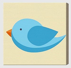 Картина по номерам Art Gallery Синяя птичка 20х20 см