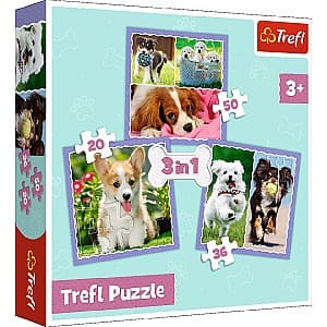 Puzzle Trefl 3in1 Lovely dogs