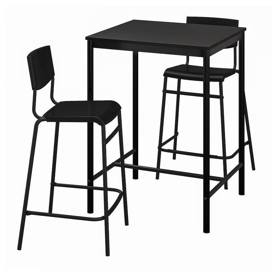 Set de masa si scaune IKEA Sandsberg/Stig 2 scaune de bar 67x67 Negru/Negru