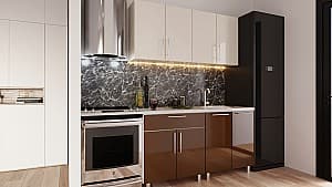 Кухонный гарнитур PS Мини (High Gloss) 1.6 m Bianco/Brown