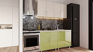 Кухонный гарнитур PS Мини (High Gloss) 1.6 м Bianco/Green