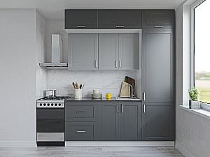 Кухонный гарнитур Confort-NV Рич 2 м Шелково-Серый / Графитовый-Серый