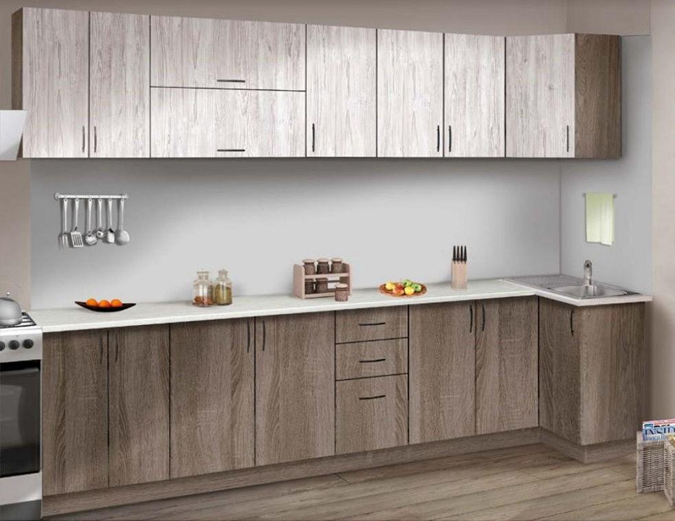 Set mobila bucatarie Modern Paola 3.2m Sonoma Truffle Oak/Alaska