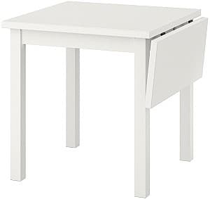 Masa din laminat IKEA Nordviken cu extensie plianta 74/104x74 Alb