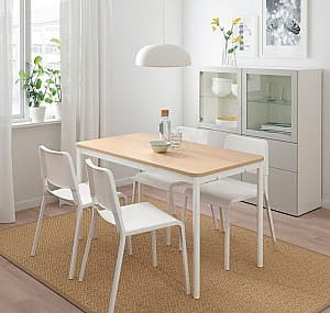 Masa din laminat IKEA Tommaryd 130x70 cm (Furnir Stejar Alb/Alb)
