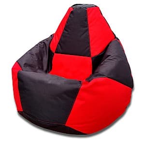 Fotoliu puf Beanbag Pear Chess XXL Black Red