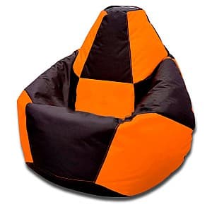 Fotoliu puf Beanbag Pear Chess XXL Black Orange