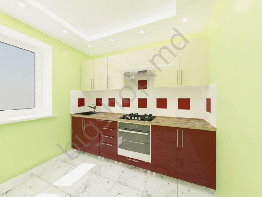 Кухонный гарнитур PS Юля 2.6м Bordo/Cream (2)