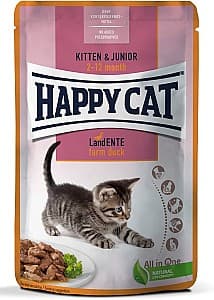 Hrană umedă pentru pisici Happy Cat Culinary Kitten&Junior LandEnte 85 g