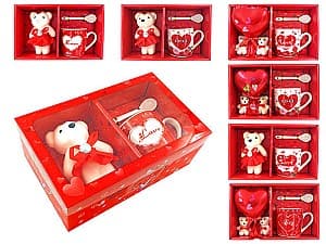 Set pentru ceai si cafea Sf.Valentine Love 210 ml cu lingura si jucarie