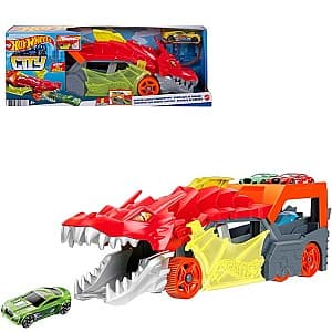 Jucarie interactiva Hot Wheels Dragon furios cu depozitare pentru mașini