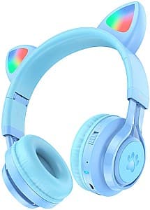 Casti HOCO W39 Cat Ear Blue