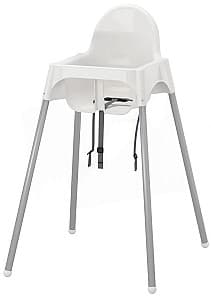 Стул для кормления простой IKEA Antilop White/Silver