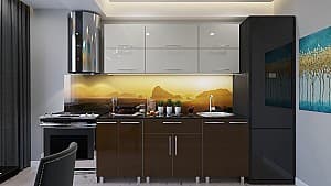 Кухонный гарнитур PS Modern (High Gloss) 1.8m Bianco/Brown