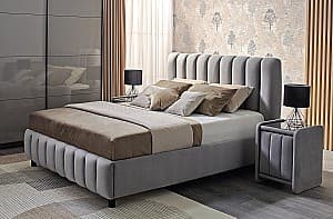 Кровать Ambianta Fancy 1.4 м Серый, мягкая, двухместная