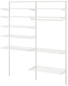 Стеллаж IKEA Boaxel 2 секции 165x40x201 Белый/Металл