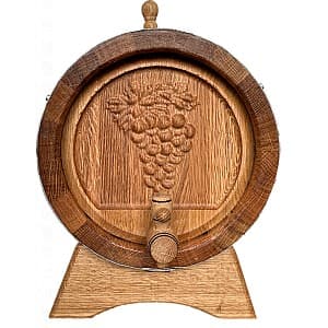 Деревянная бочка Карпаты Карпатский дуб, 30л (3D дизайн виноградная лоза)