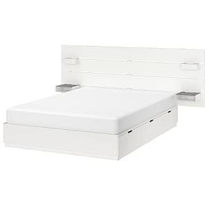 Pat IKEA Nordli cu tablie 140х200 Alb