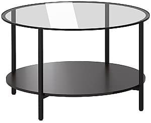 Журнальный столик IKEA Vittsjo 75 Черно-Коричневый/Стекло