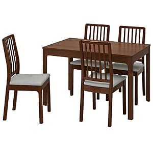 Набор стол и стулья IKEA Ekedalen / Ekedalen brown Orrsta gray (4 стулья )