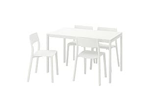 Набор стол и стулья IKEA Melltorp/Janinge 125 cm Белый/Белый (1+4)