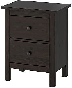 Прикроватная тумбочка IKEA Hemnes 2 ящика 54x66 Черно-Коричневый