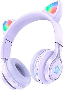 Casti HOCO W39 Cat Ear Purple