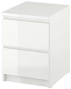 Noptiera IKEA Malm 2 sertare 40x55 Lucios Alb