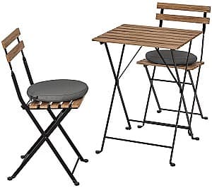 Set mobila de gradina IKEA Tarno Negru/Maro Deschis Vopsit/Froson/Duvholmen Gri Inchis