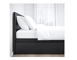 Pat IKEA Malm black-brown 180×200 cm (4 cutii depozitare)