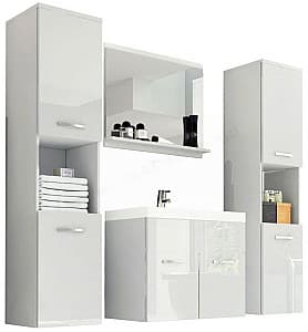 Комплект мебели для ванной Bratex Montreal XL Белый/Белый глянец