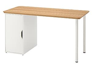 Офисный стол IKEA Anfallare/Alex 140x65 Бамбук/Белый