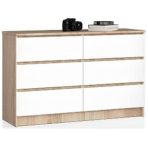 Comoda Akord K120 6SZ Sonoma Oak/White