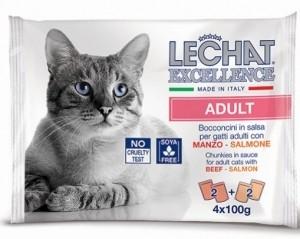Влажный корм для кошек Monge LECHAT EXCELLENCE POUCH FLOW PACK ADULT Beef/Salmon 400gr