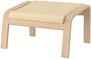 Bancheta IKEA Poang Furnir Stejar Alb/Glose Ecru
