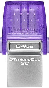 Флеш память USB Kingston 64GB DataTraveler microDuo 3C G3 Purple