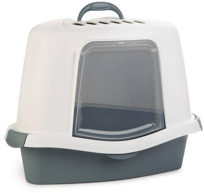 Закрытый туалет для кошек Beeztees Sprint Corner Plus White/LBlue 56cm