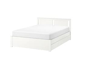 Pat IKEA Songesand/Luroy 4 cutii depozitare 140х200 Alb