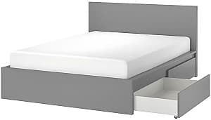 Кровать IKEA Malm/Lonset 4 ящика 160х200 Серый